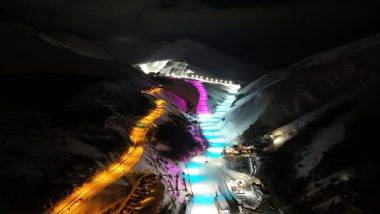 Palandöken Kayak Merkezi gece görüntülendi