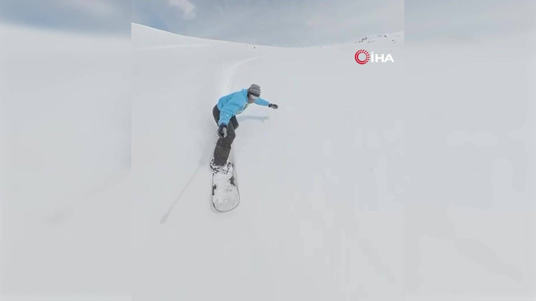 Kayakseverlerden tam not: Kümbet Yaylası'nda Snowboard keyfi