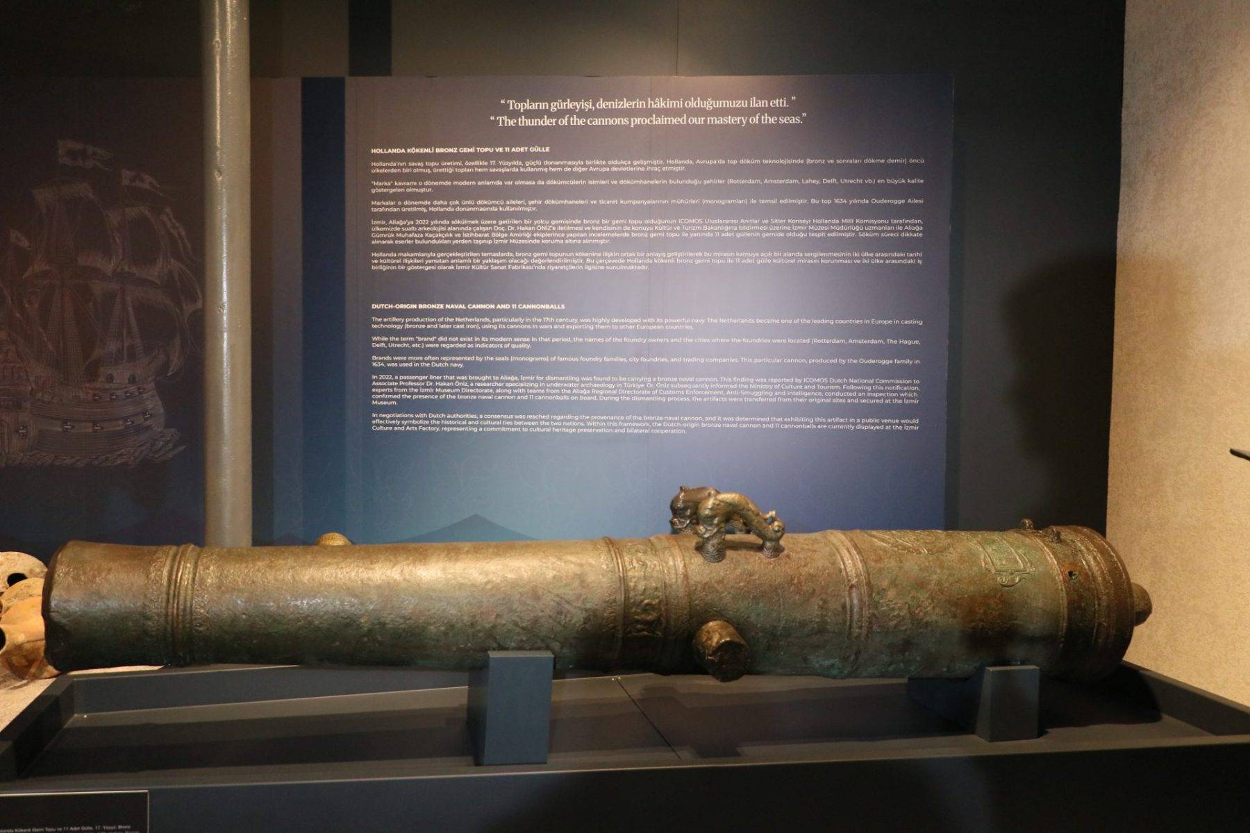 Yer: İzmir! Söküme gelen gemide tarihi bronz gemi topu ve gülleler bulundu