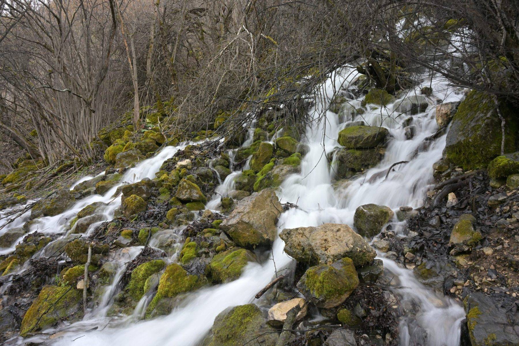 Akıl sır erdiremediler! Dağın ortasından aynı anda fışkıran sular 