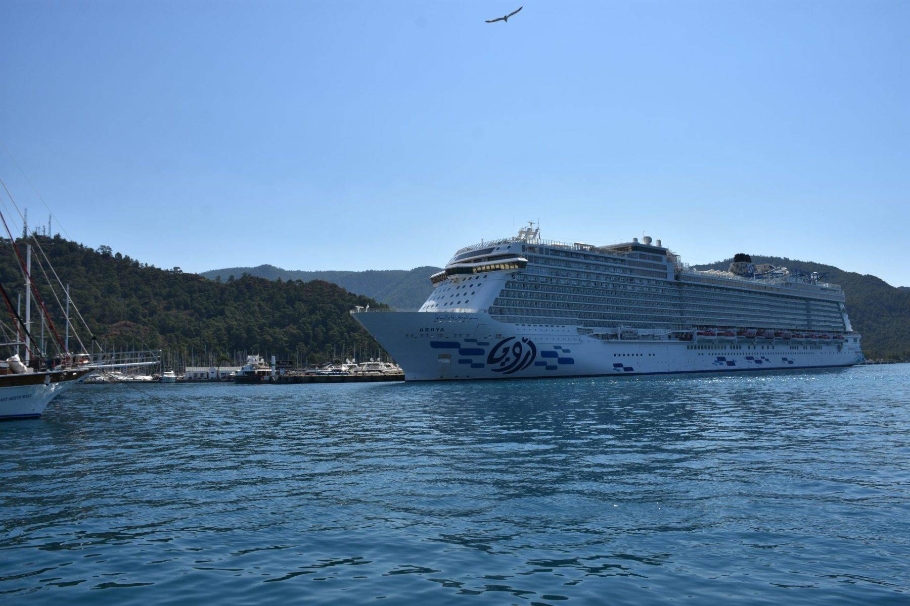 Dev kruvaziyer ile gelen 2 bine yakın turist Marmaris'e ayak bastı