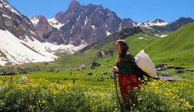 Hakkari'de aynı anda 2 mevsim! Bir yanda buzullar bir yanda bahar çiçekleri