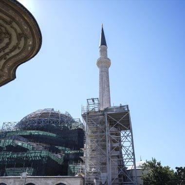 Edirne'nin özel taşı ilk kez Ayasofya restorasyonunda kullanılıyor