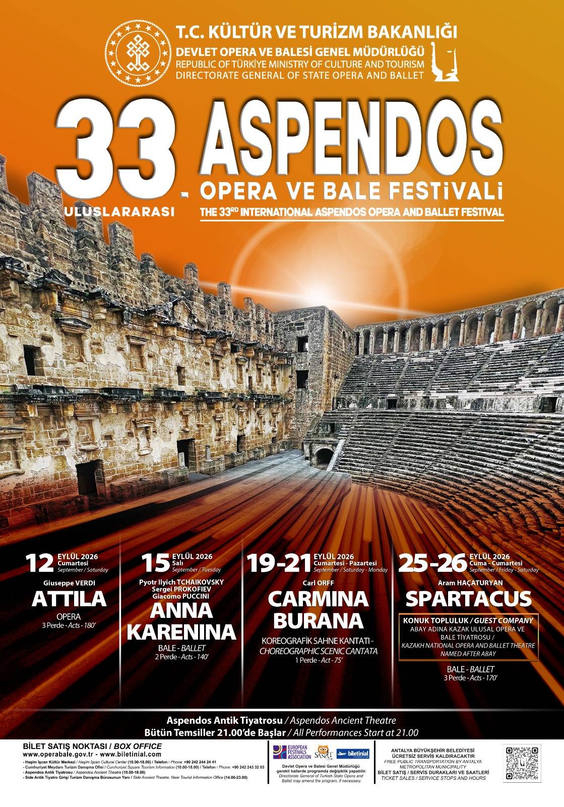 Binlerce yıllık Aspendos Antik Tiyatrosu, seçkin opera ve bale eserlerine sahne olacak