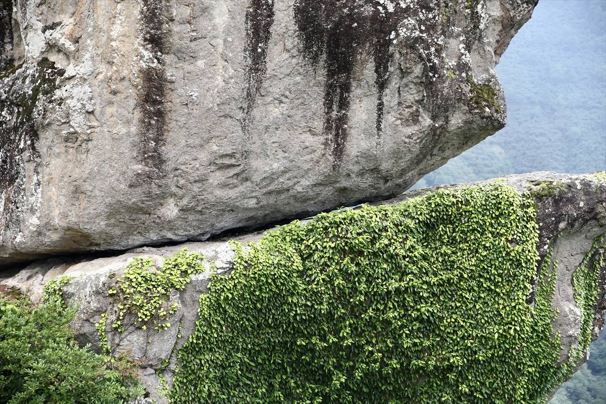 El ile koyulmuş gibi: Giresun'daki Gelin Kayası ziyaretçileri şaşırtıyor