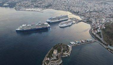 Kuşadası'na 4 kruvaziyer aynı gün yanaştı: 9 bine yakın turist geldi