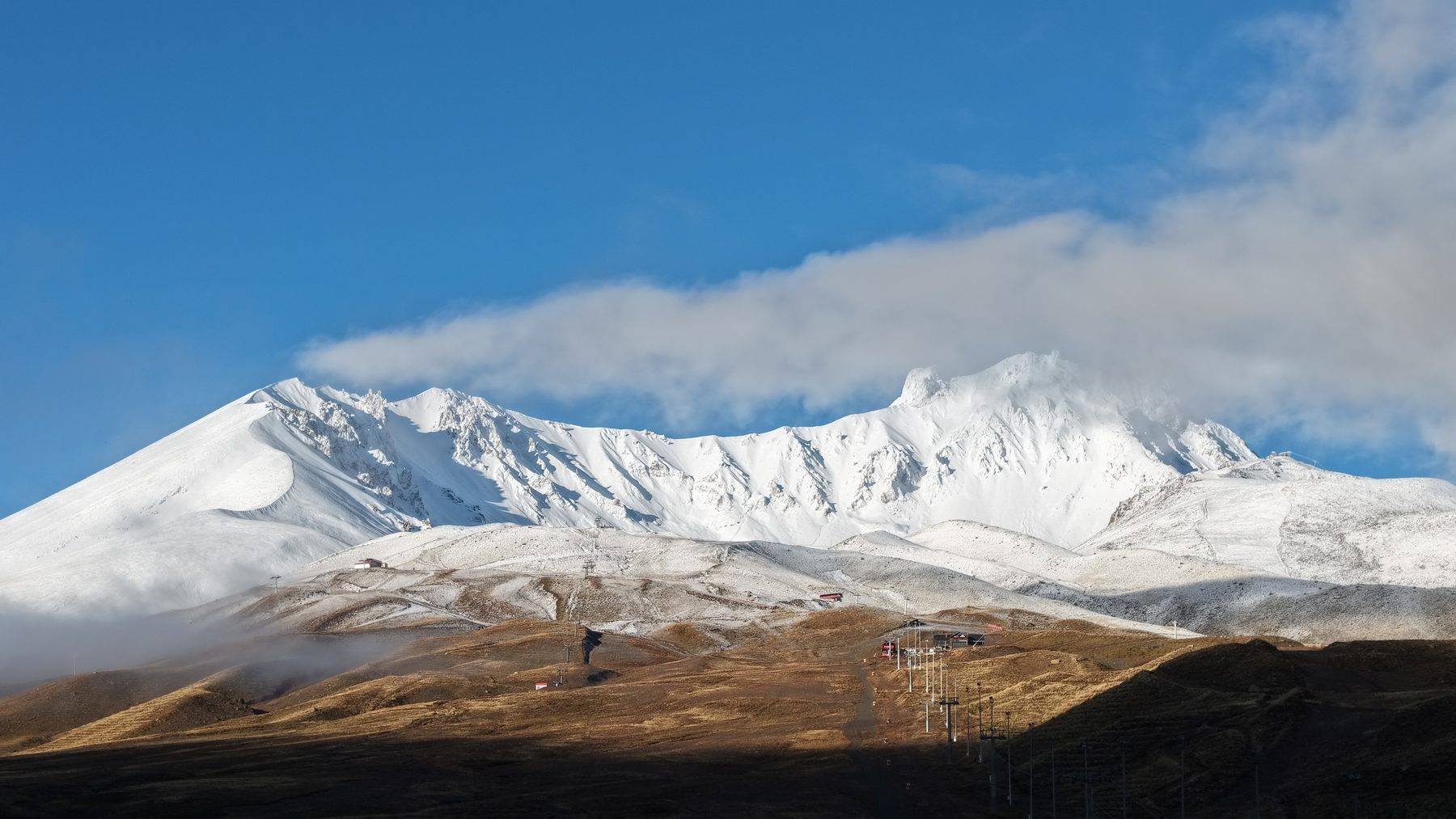 İç Anadolu'nun zirvesi beyaz gelinliği giydi: Erciyes Dağı'nda masalsı manzaralar