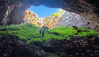 Giresun'daki Tepesi Delik Obruğu ve yer altı göleti doğa tutkunlarının akınına uğradı